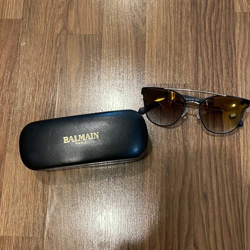 Balmain Brown Gradient Lens Sunglasses with Black Case